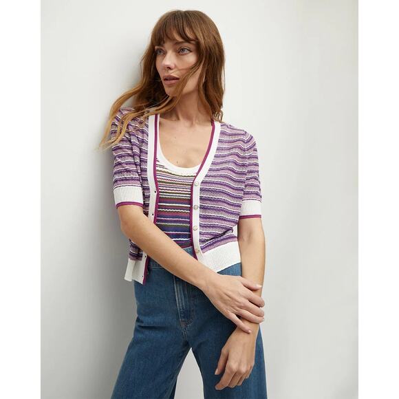 Veronica Beard Varia Striped Knit‎ Cardigan and Nabella Tank Set Size XS - Picture 3 of 16